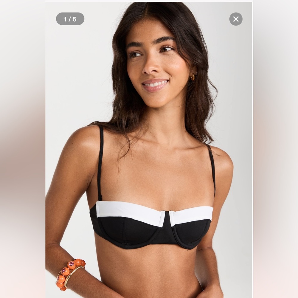 JO BALCONETTE BIKINI TOP BLACK WHITE